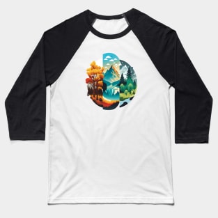 Seasonal Shifts: A Journey Through Nature Baseball T-Shirt